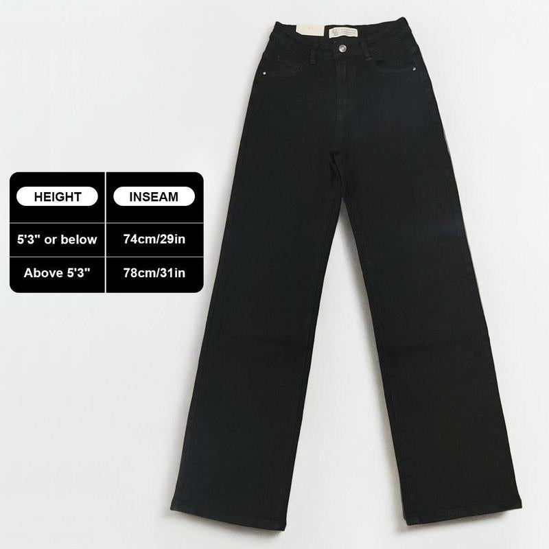 Casual Mid-Rise Denim Multi-Pocket Wide Leg Jeans