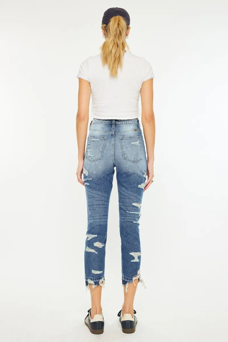 Distressed High Rise Skinny Jeans