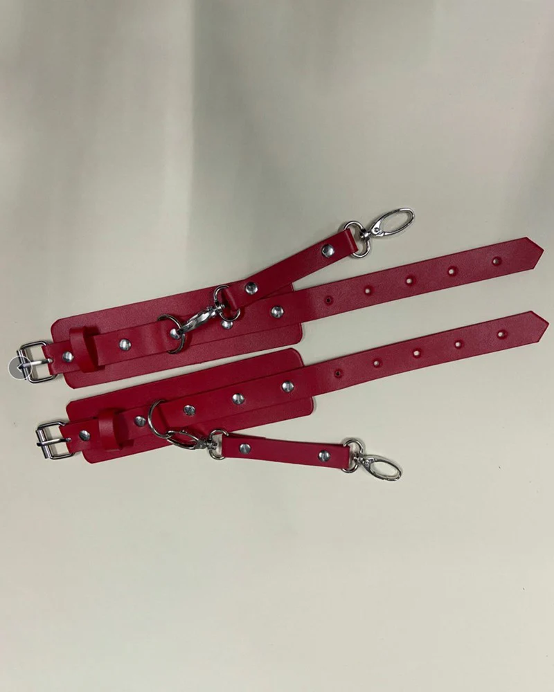 O Ring Decor PU Leather Bowknot Design Buckled Garter Belt