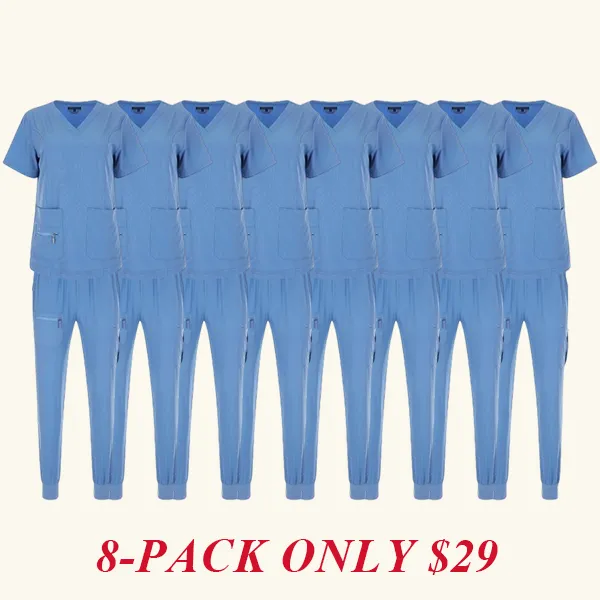 Women's elastic solid color V-neck nursing suit