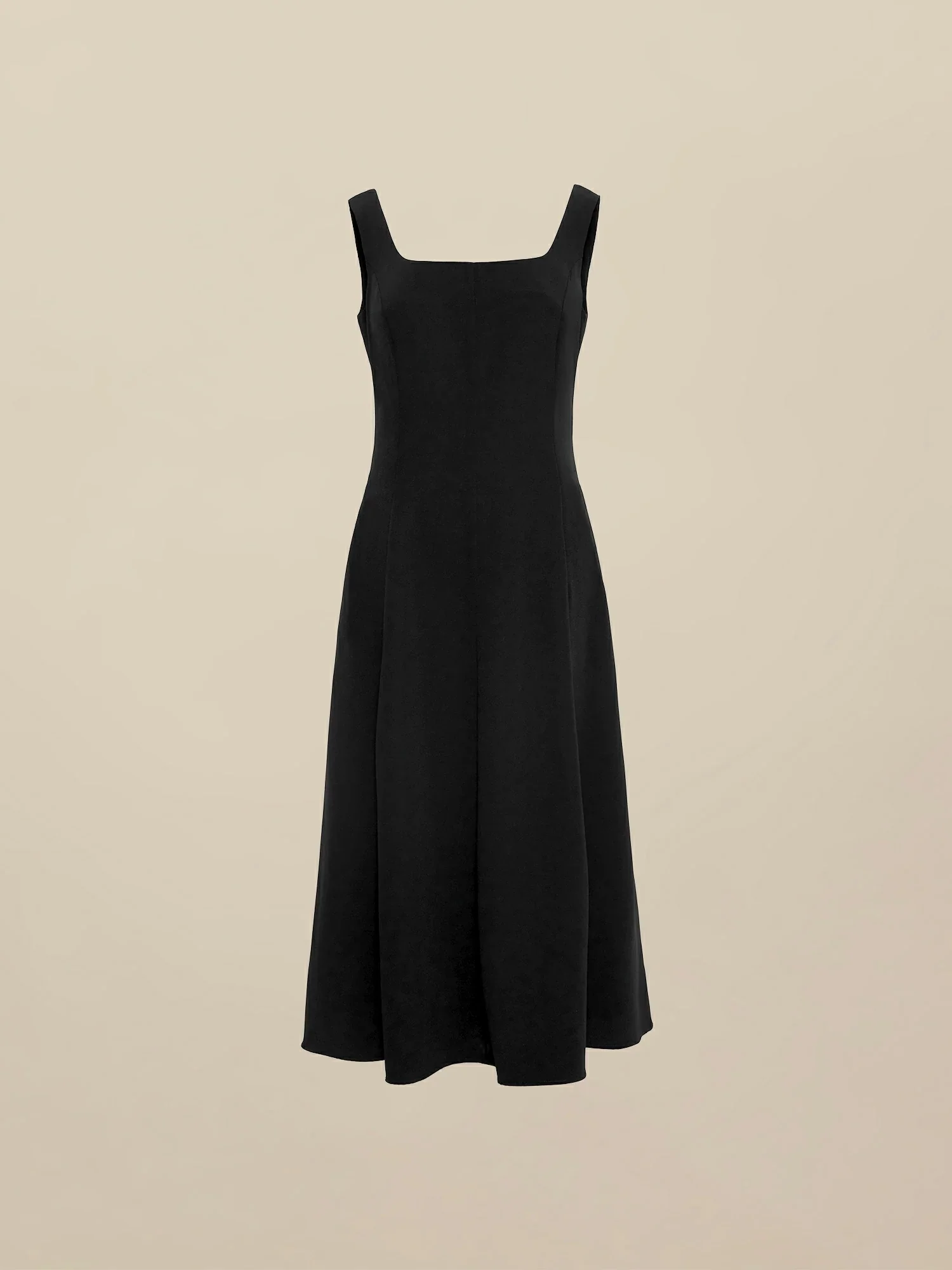 47% Acetate U-Neck A-Line Sleeveless Dress