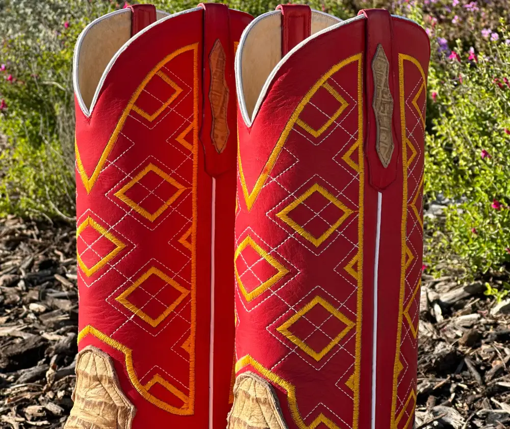 Men’s Bone American Belly Gator With Red Shaft