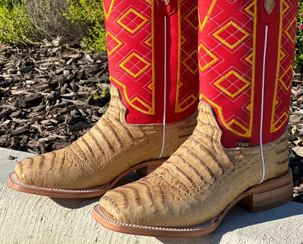 Men’s Bone American Belly Gator With Red Shaft