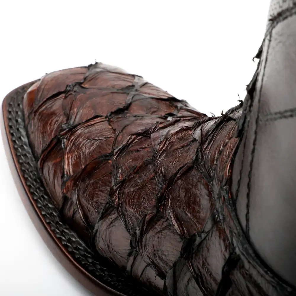 AUTHENTIC Brown Pirarucu Boots - Square Toe