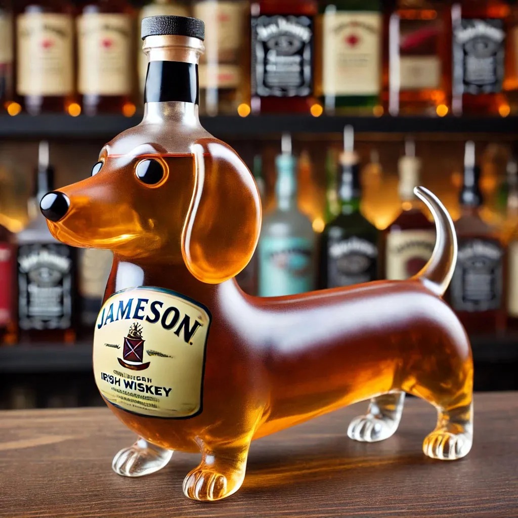 Dachshund Dog Whiskey Bottle