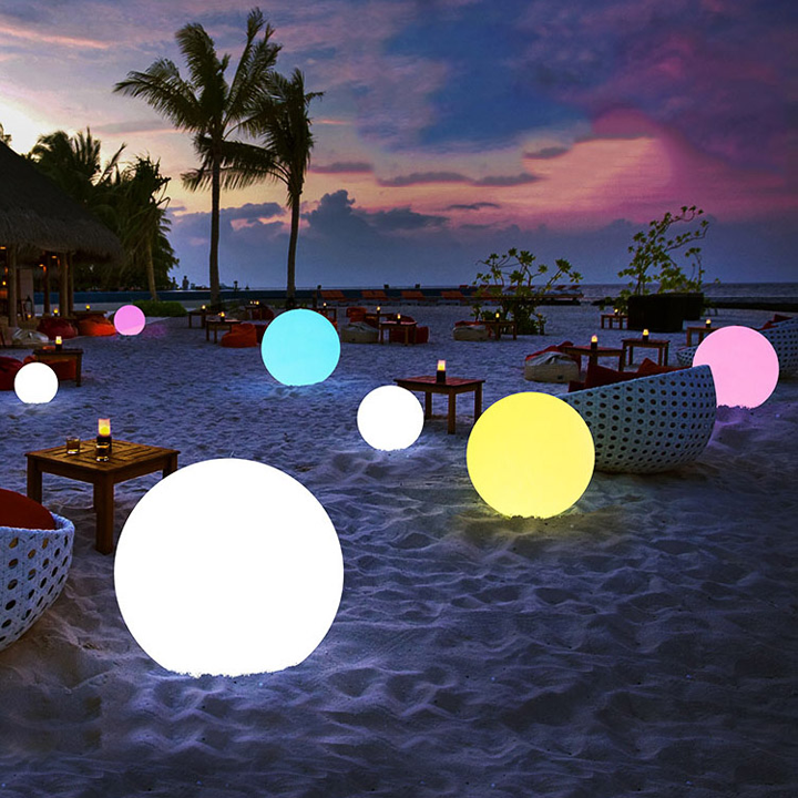 Cordless LED Glowing Ball Light - 16 RGB Color Changing Waterproof Floating Ball Lamp w/Remote