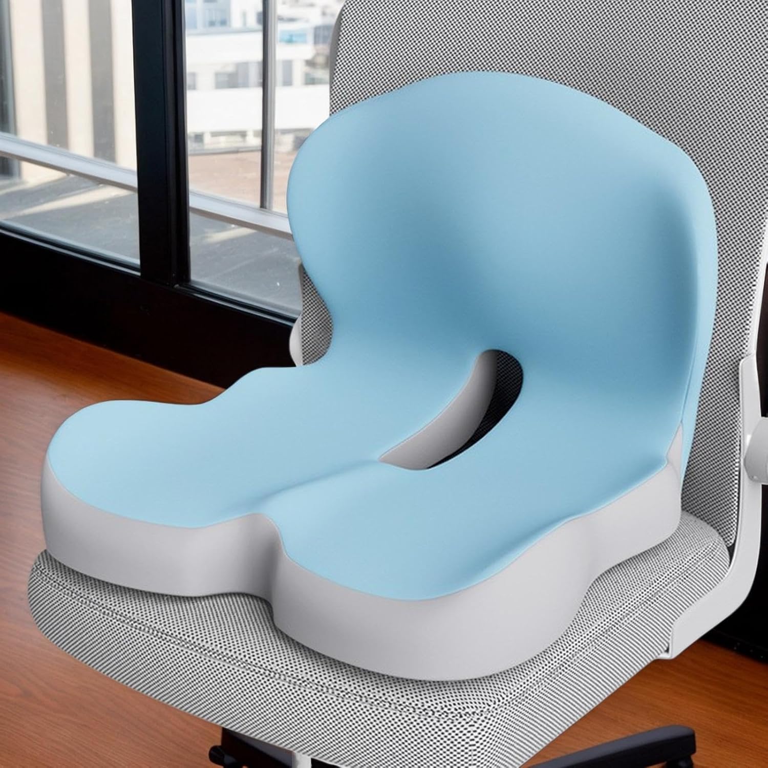 Non-Slip Memory Foam Seat, L-Shaped Integrated Lumbar Support