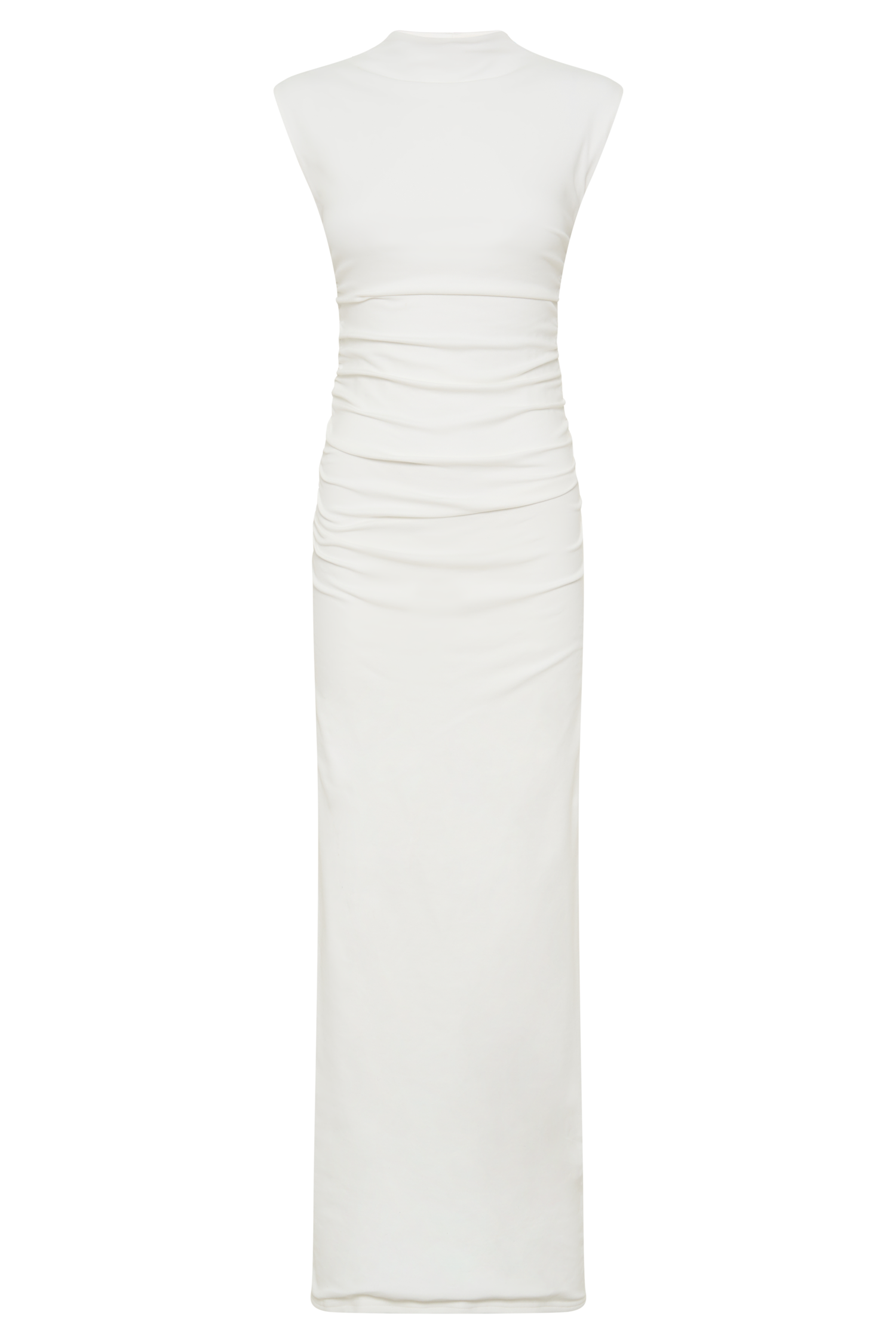 White High Neck Sleeveless Maxi Dress
