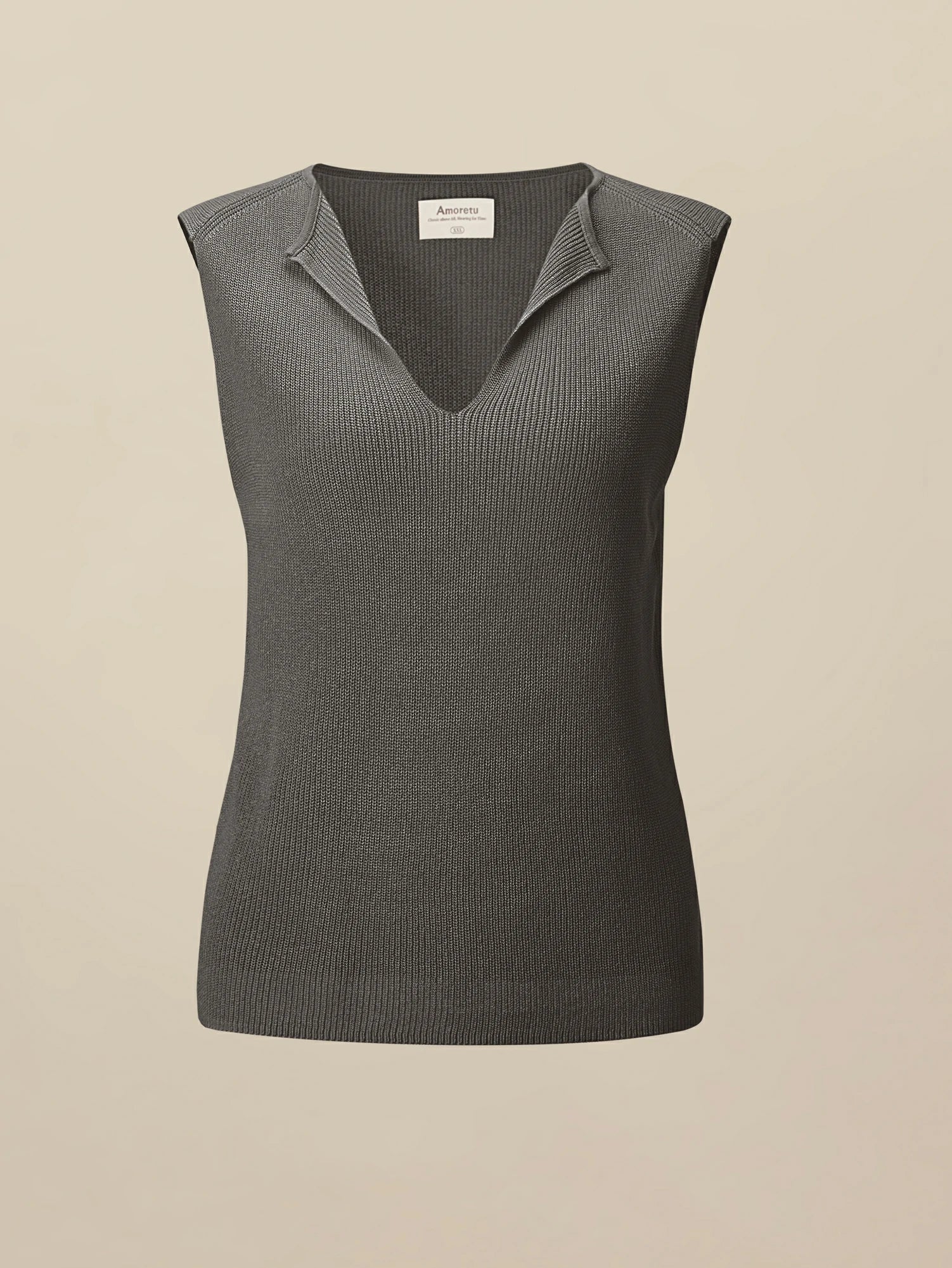 Linen & Lyocell Sleeveless Lapel Casual Tank