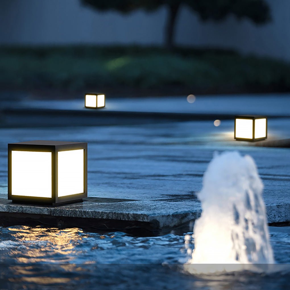 Outdoor Courtyard Waterproof LED Solar Pillar Lights Landscape Lighting