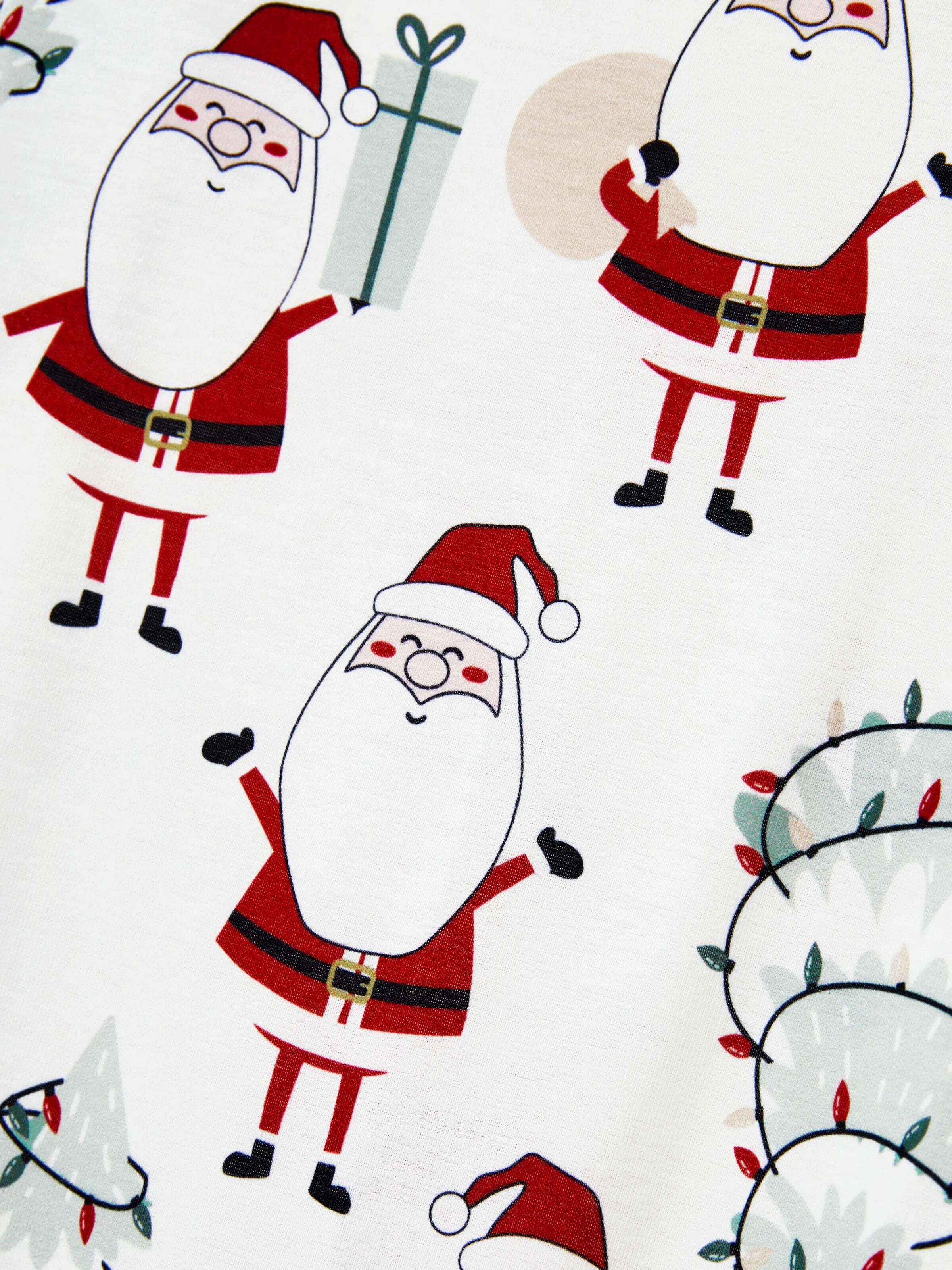 Christmas Matching Family Pajamas Set Gnome Print White PJS with Christmas Socks White