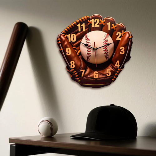 Baseball gloves wall clock