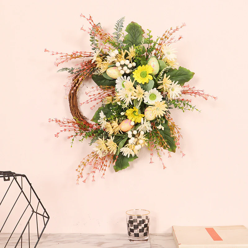 Wild Chrysanthemum & Easter Eggs Wreath