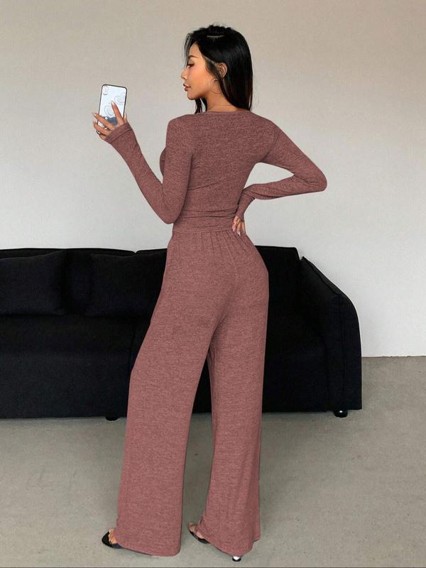 Women's Cozy Two-Piece Lounge Set for Fall & Winter