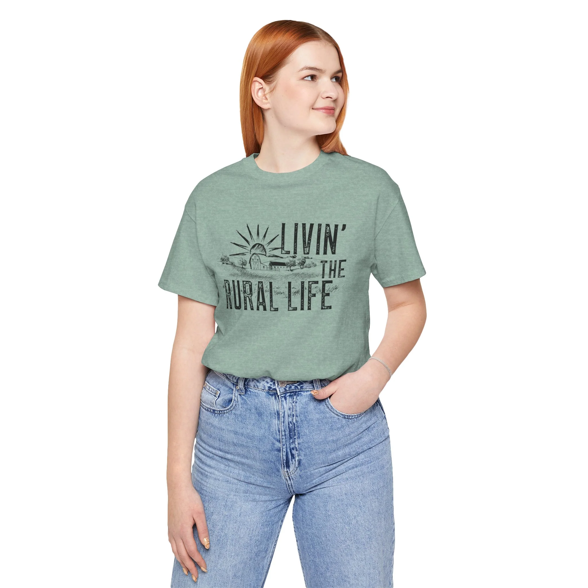 Living the Rural Life (black graphic) Bella Canvas Unisex Jersey T-Shirt - Multiple Colors
