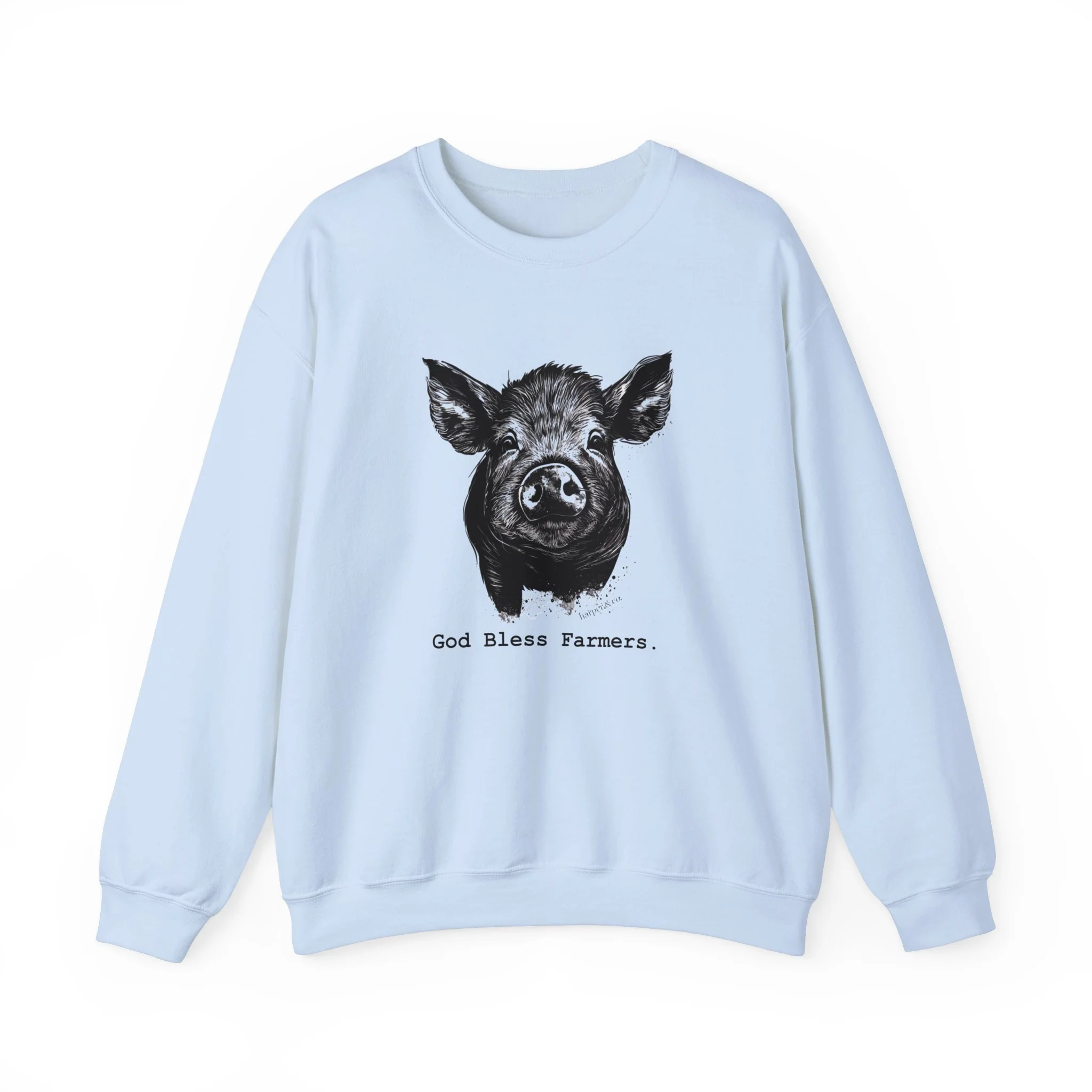 God Bless Farmers Pig Unisex Heavy Blend? Crewneck Sweatshirt