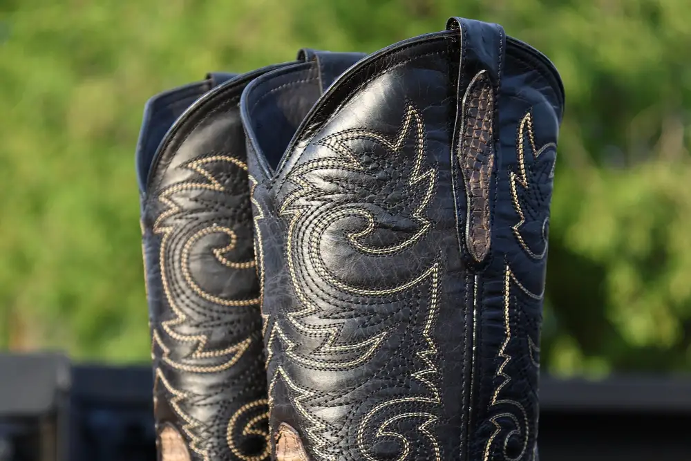 Men’s Dusty Brown Python Leather Boots With Black Shaft