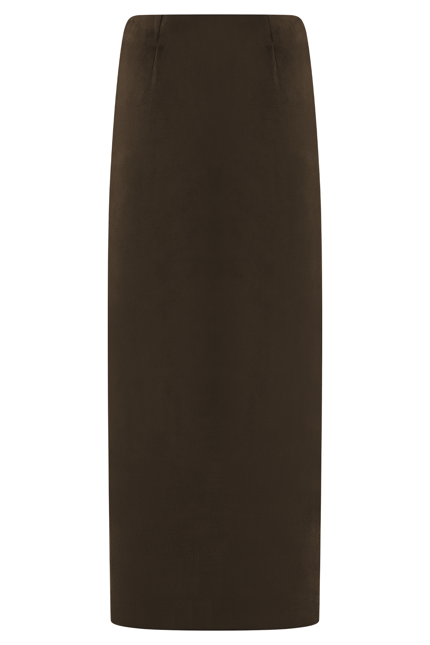 Chocolate Faux Suede Midi Skirt