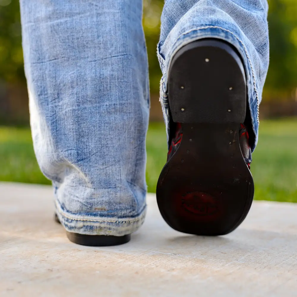 Matte Rustic Black Cherry Pirarucu Leather Boots - Square Toe