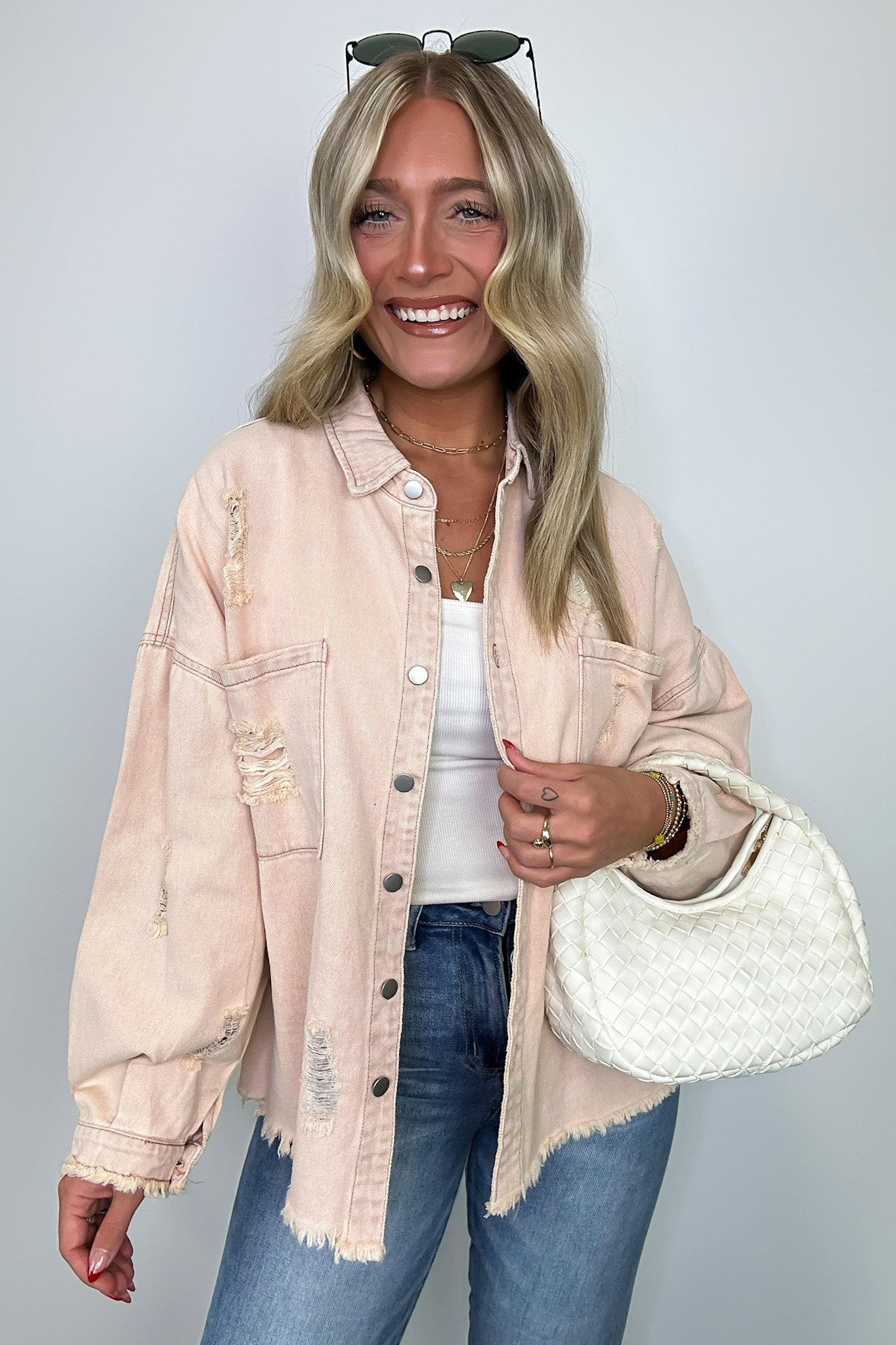 Oversized Distressed Denim Jacket