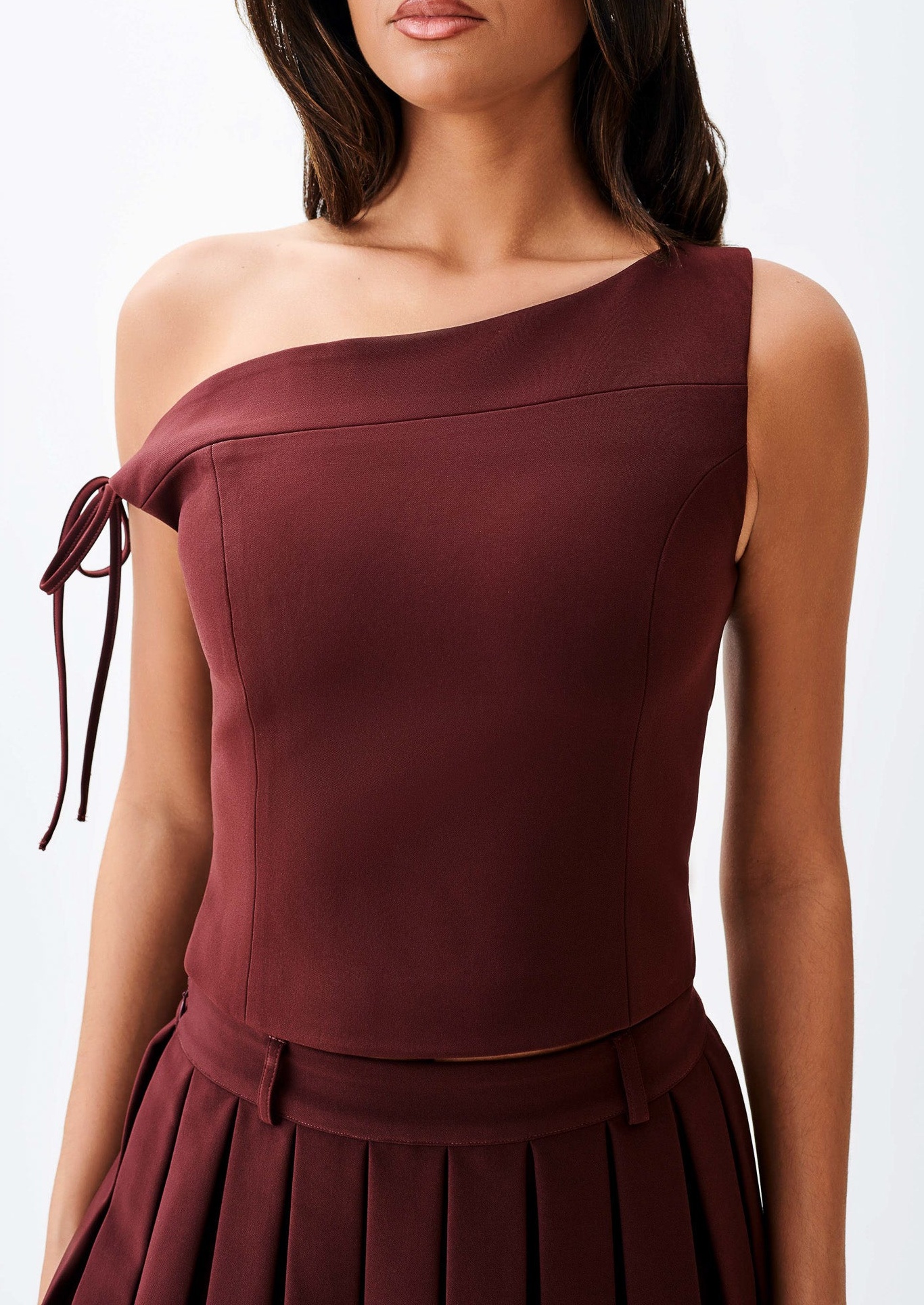 Plum Suiting Off Shoulder Top
