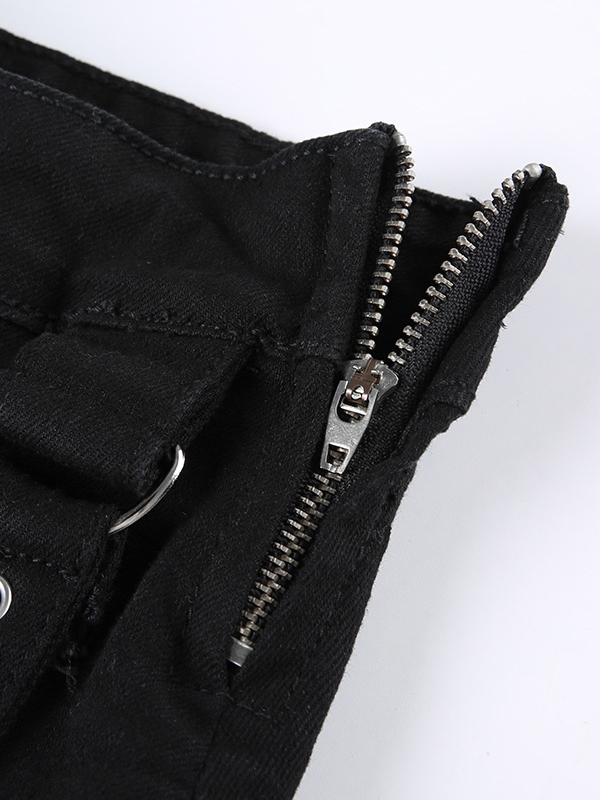 Low-Rise Pleated Mini Skirt In Black