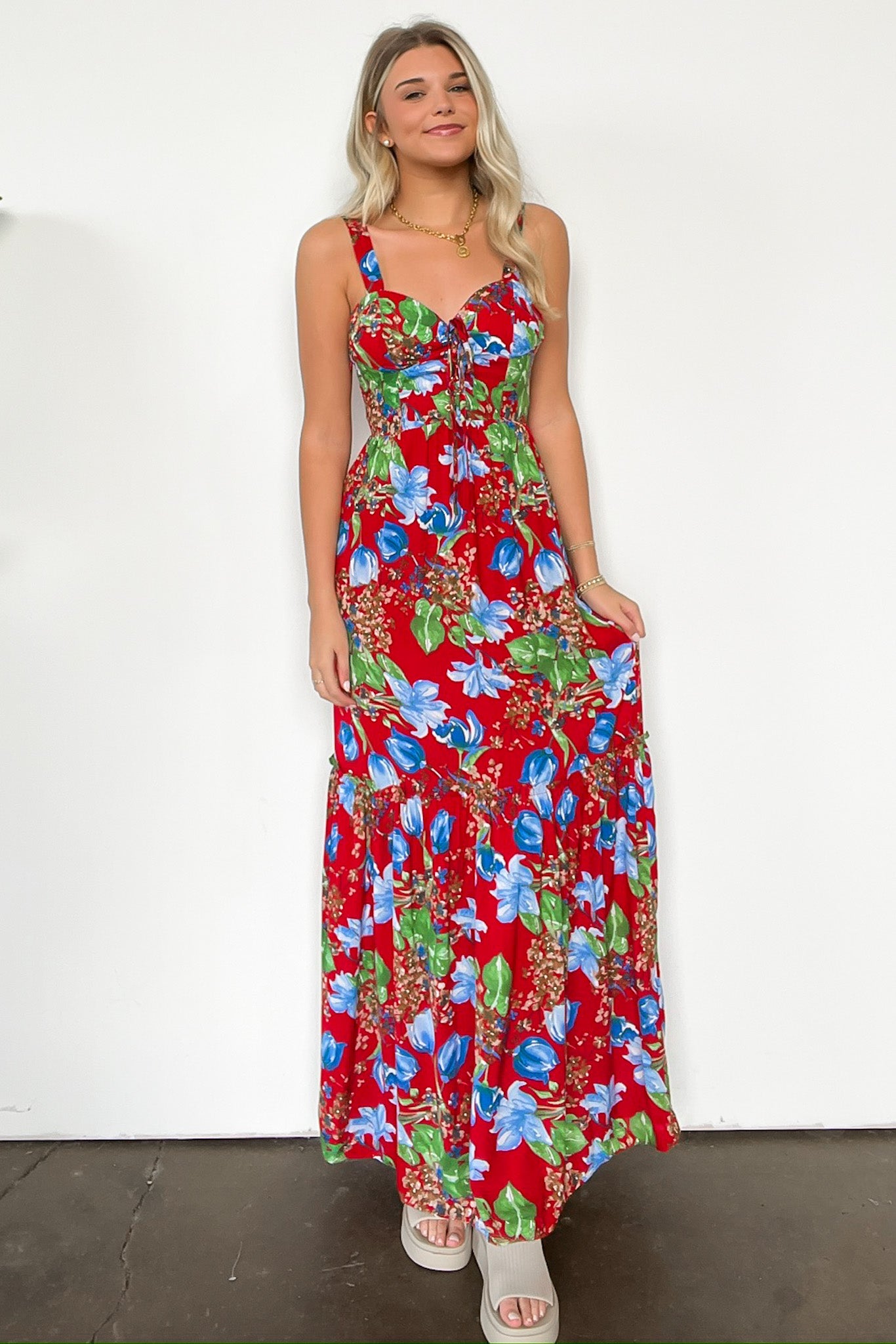 Exceptional Sight V-Neck Floral Maxi Dress