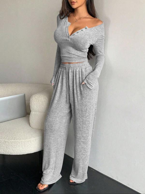 Women's Cozy Two-Piece Lounge Set for Fall & Winter