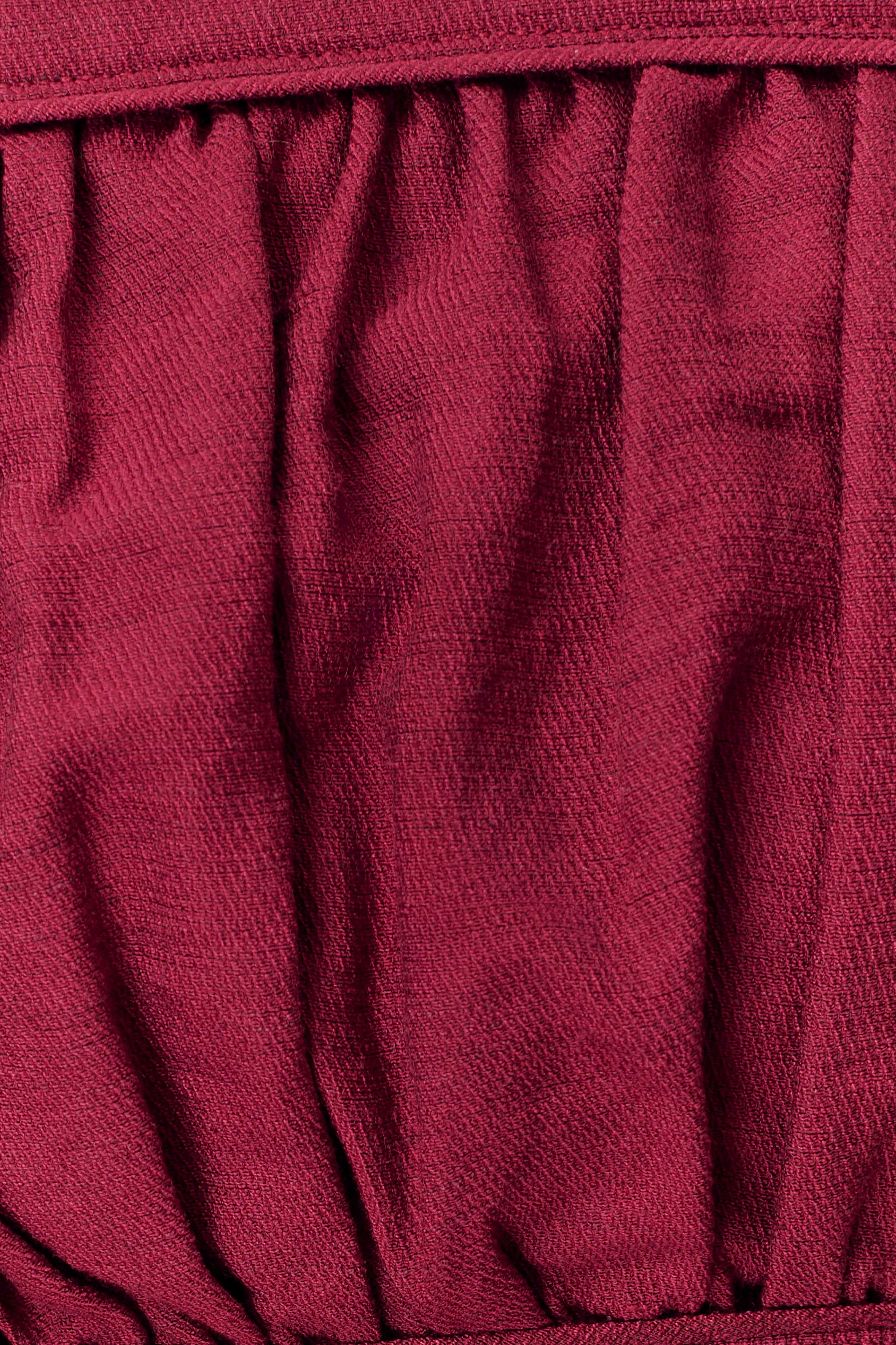 Wine Shirred Linen Bandeau