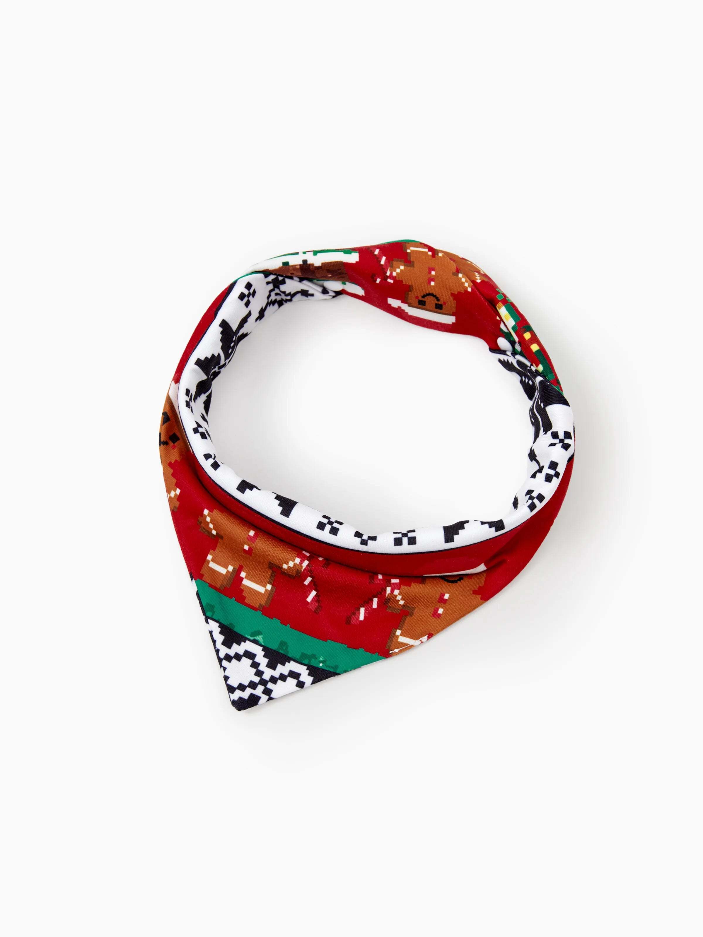 Christmas Matching Family Pajamas Set Gingerbread Print Long-sleeve PJS with Christmas Socks Red