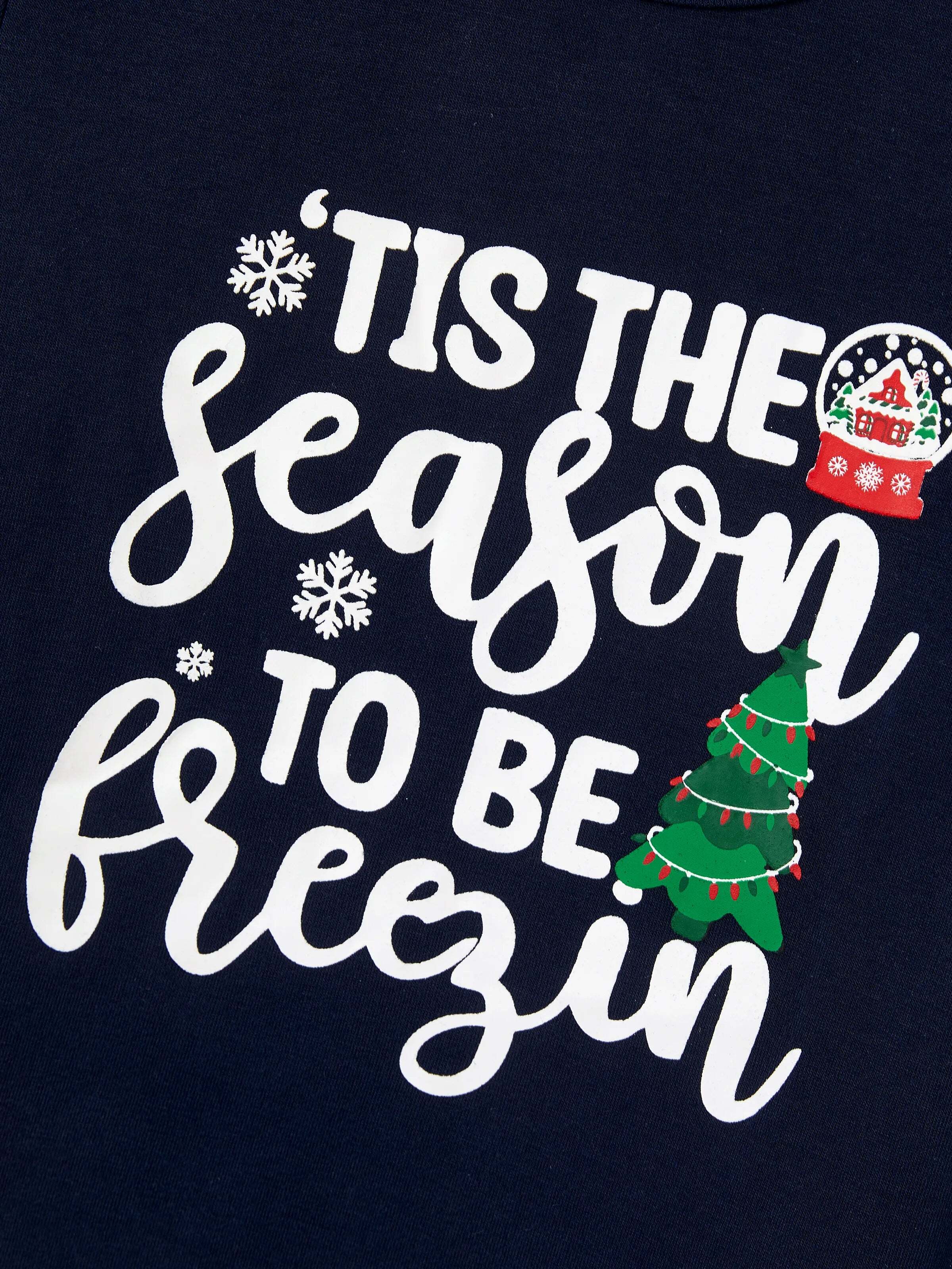 Christmas Matching Family Pajamas Set Glow In The Dark Santa Claus Dark Blue PJS with Christmas Socks Deep Blue