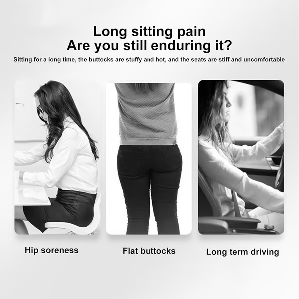 Non-Slip Memory Foam Seat, L-Shaped Integrated Lumbar Support