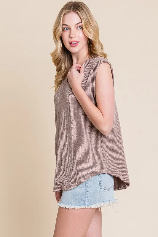 Rib Knit V-Neck Tank