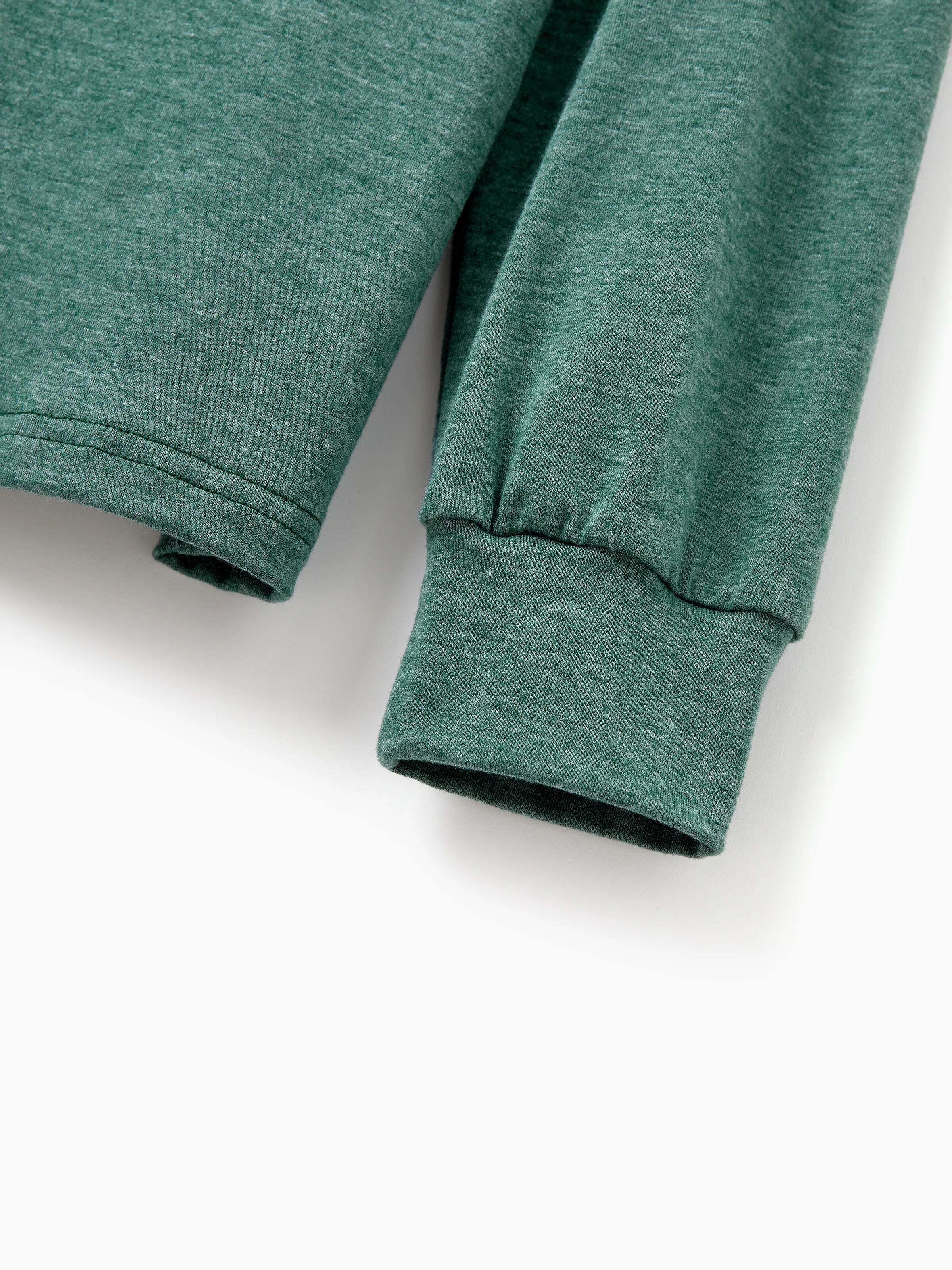 Christmas Matching Family Pajamas Set Reindeer and Santa Claus PJS with Christmas Socks Green