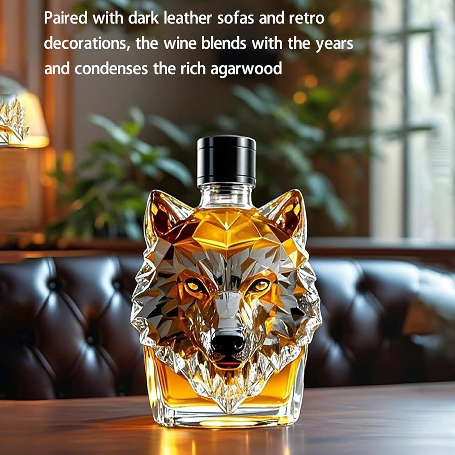 Limited Edition Howl's Haven: Wolf - Crested Whiskey Bottle