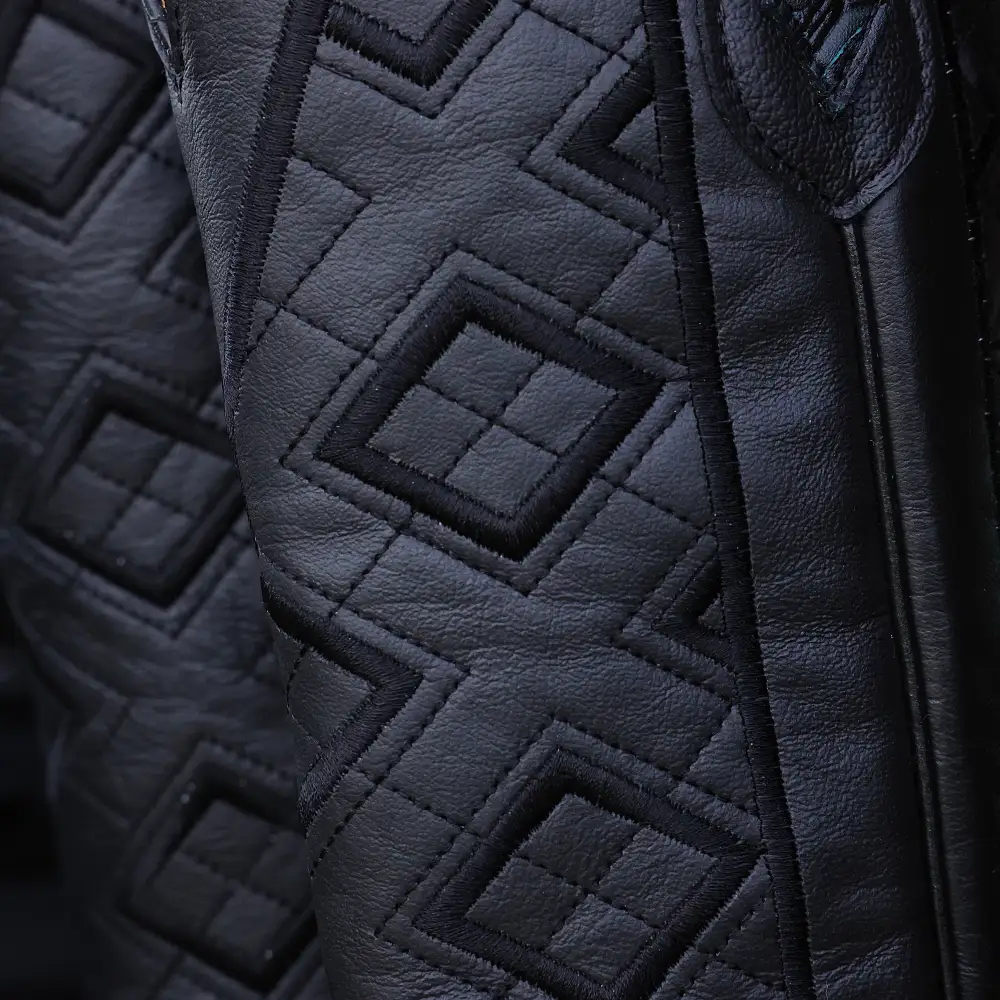 Black & Aqua Python Leather Boots - Square Toe