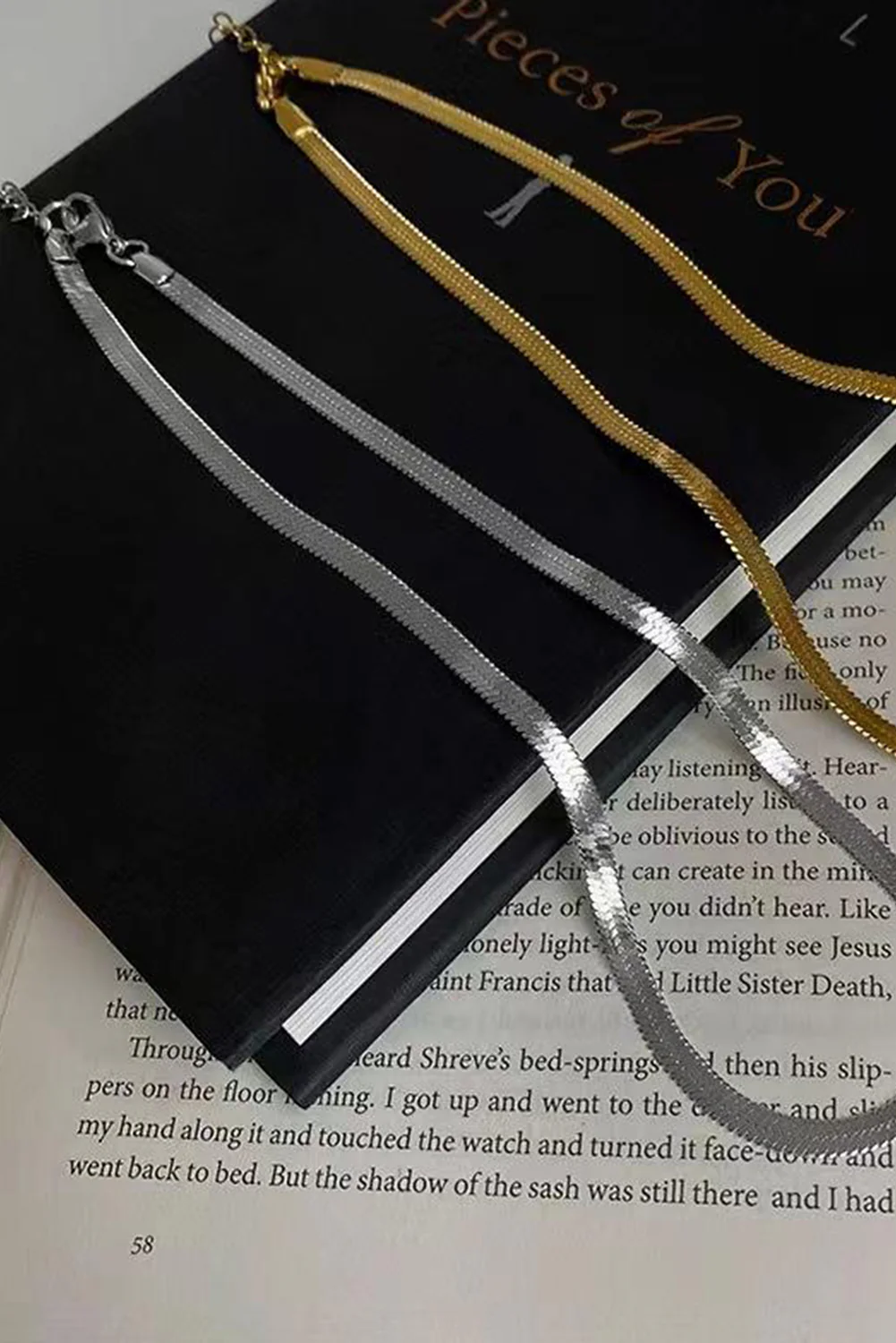 Gold Double Layer Clavicle Snake Chain Necklace