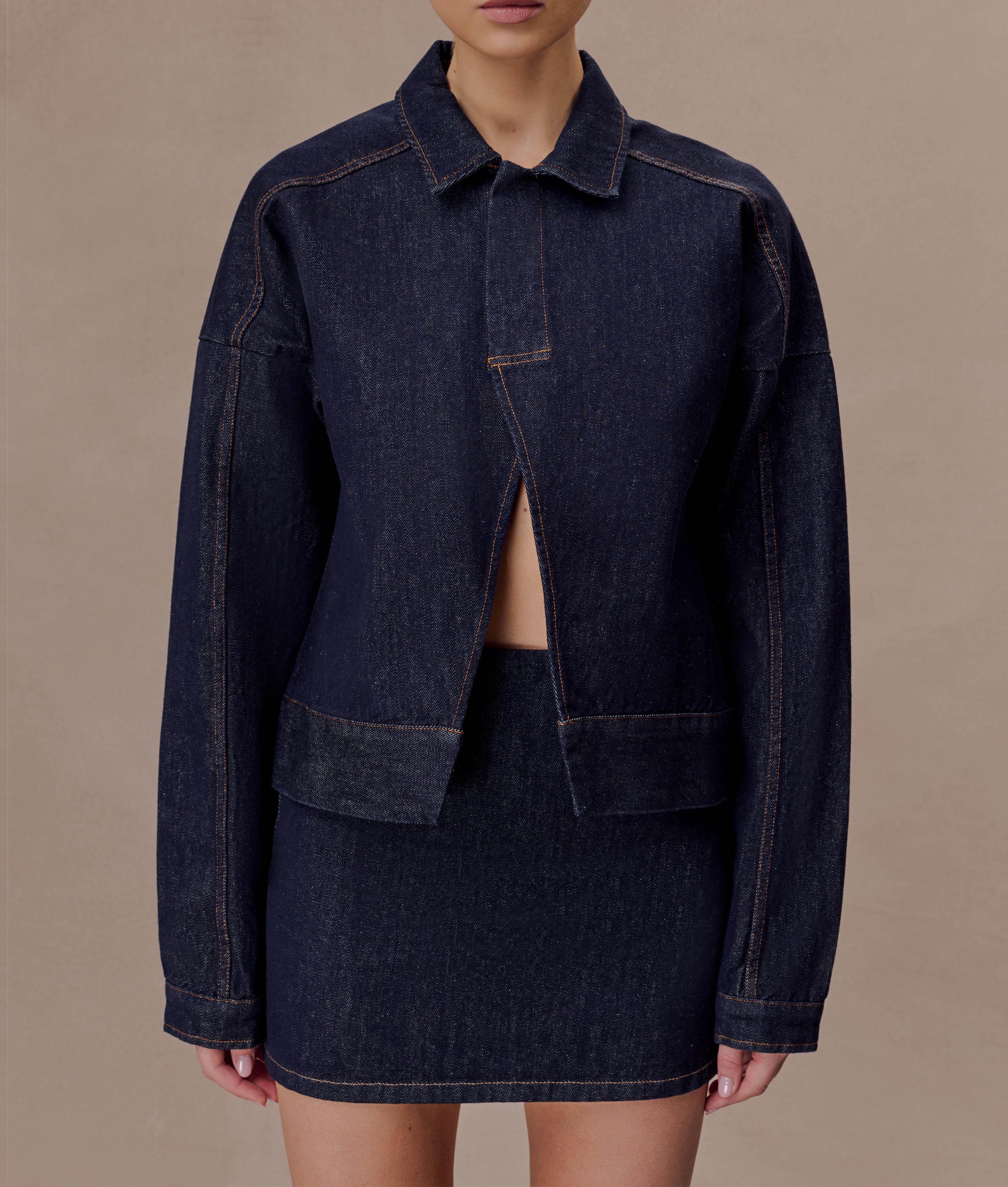 Blue Denim Mini Skirt