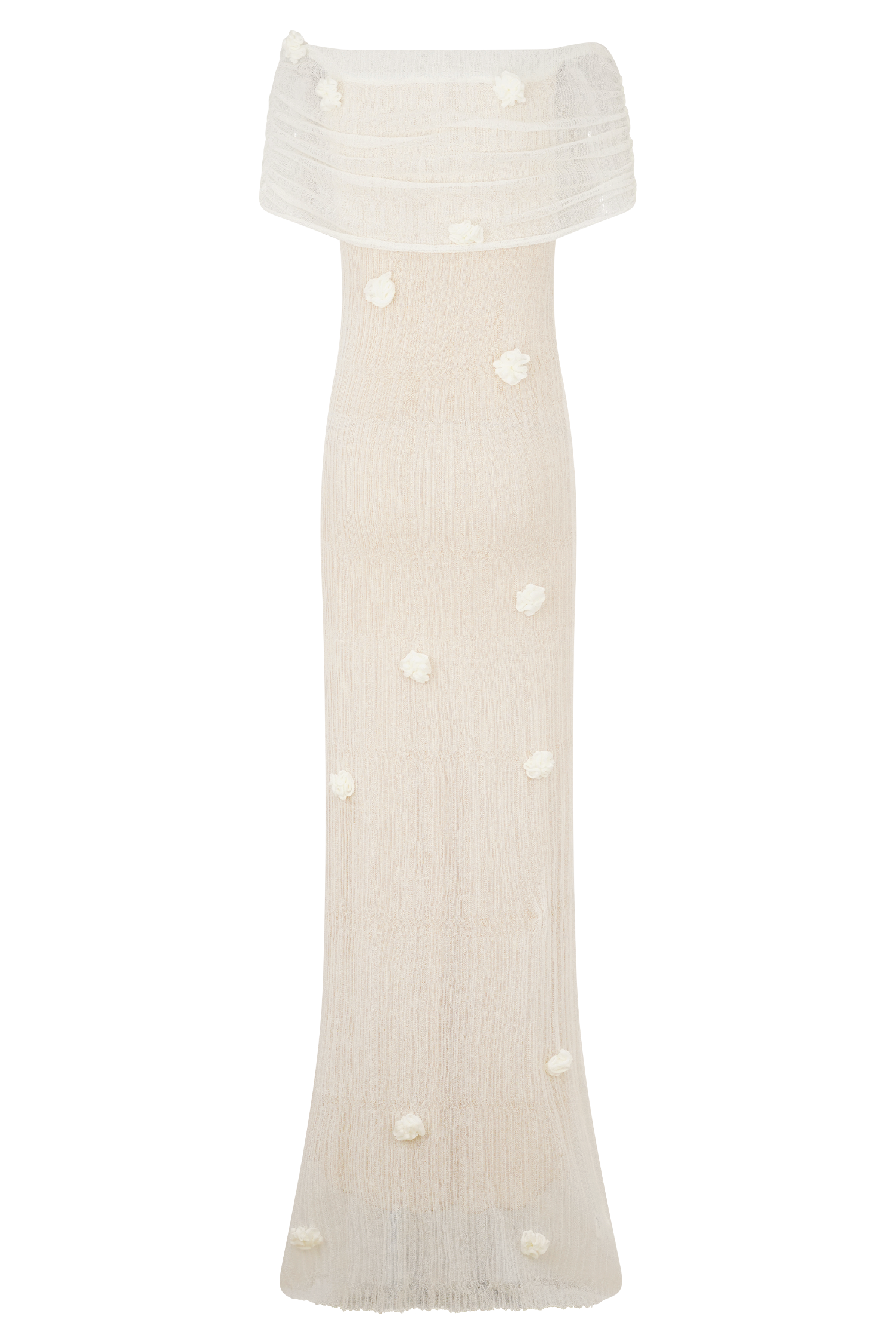 Ivory Orchid Knit Maxi Dress
