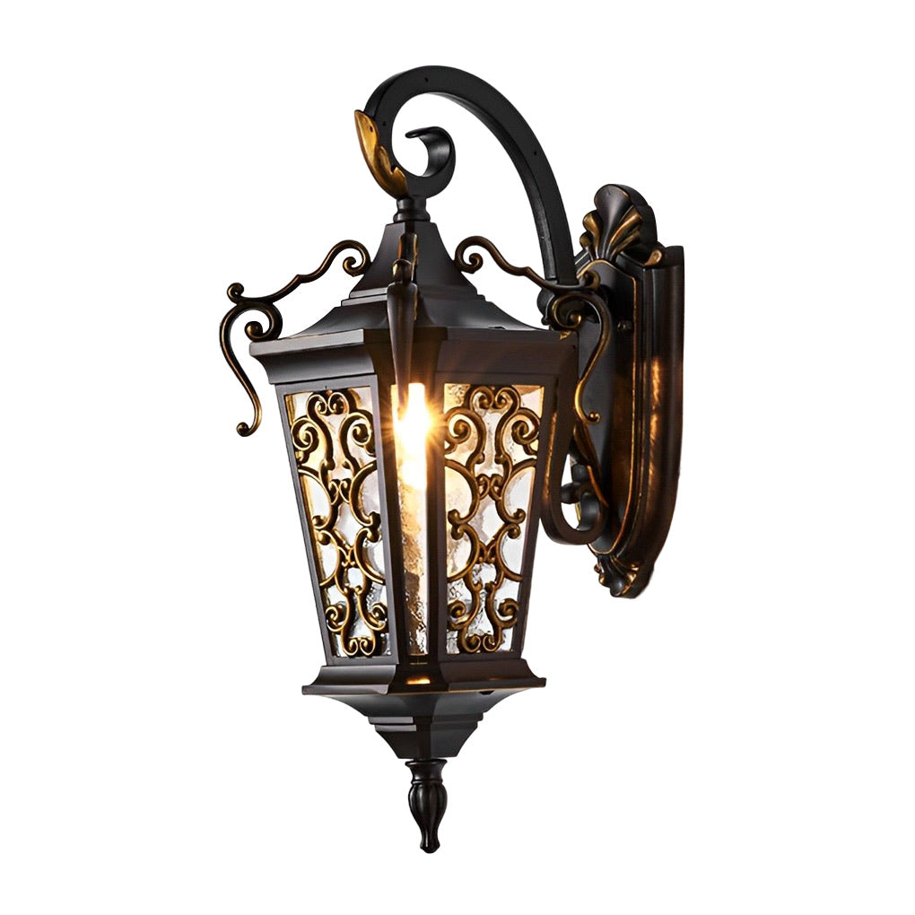 Retro Pattern Outdoor Waterproof European Style Wall Lamp Exterior Lights