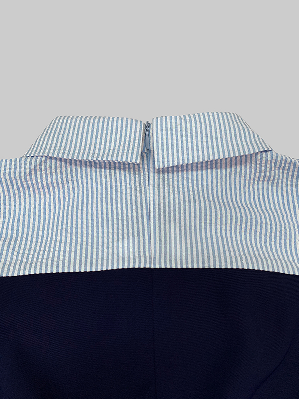 High Waisted Long Sleeves Buttoned Pleated Split-Joint Lapel Jumpsuits