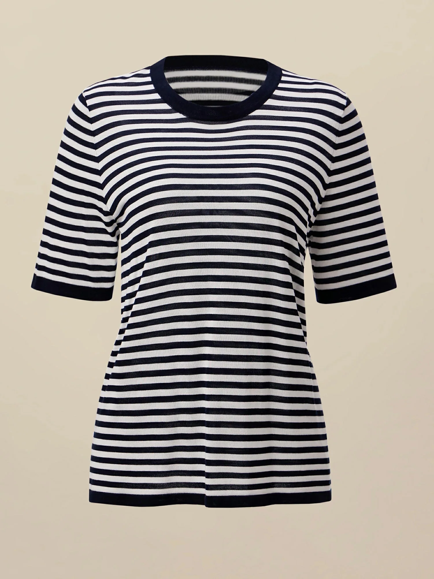 100% Lyocell Pinstripe Casual T-Shirt