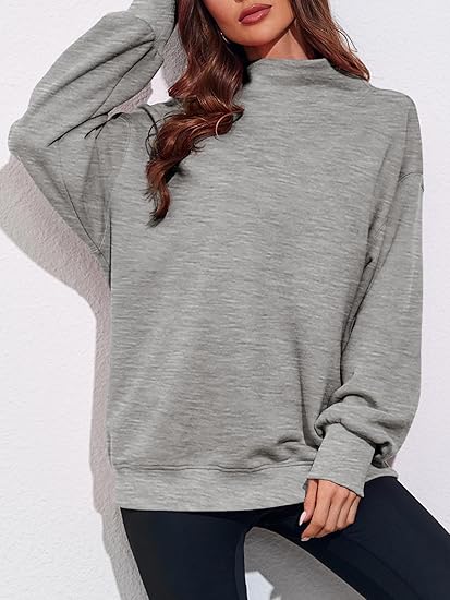 2026 Women's Oversized Turtleneck Sweatshirt Long Sleeve Pullover