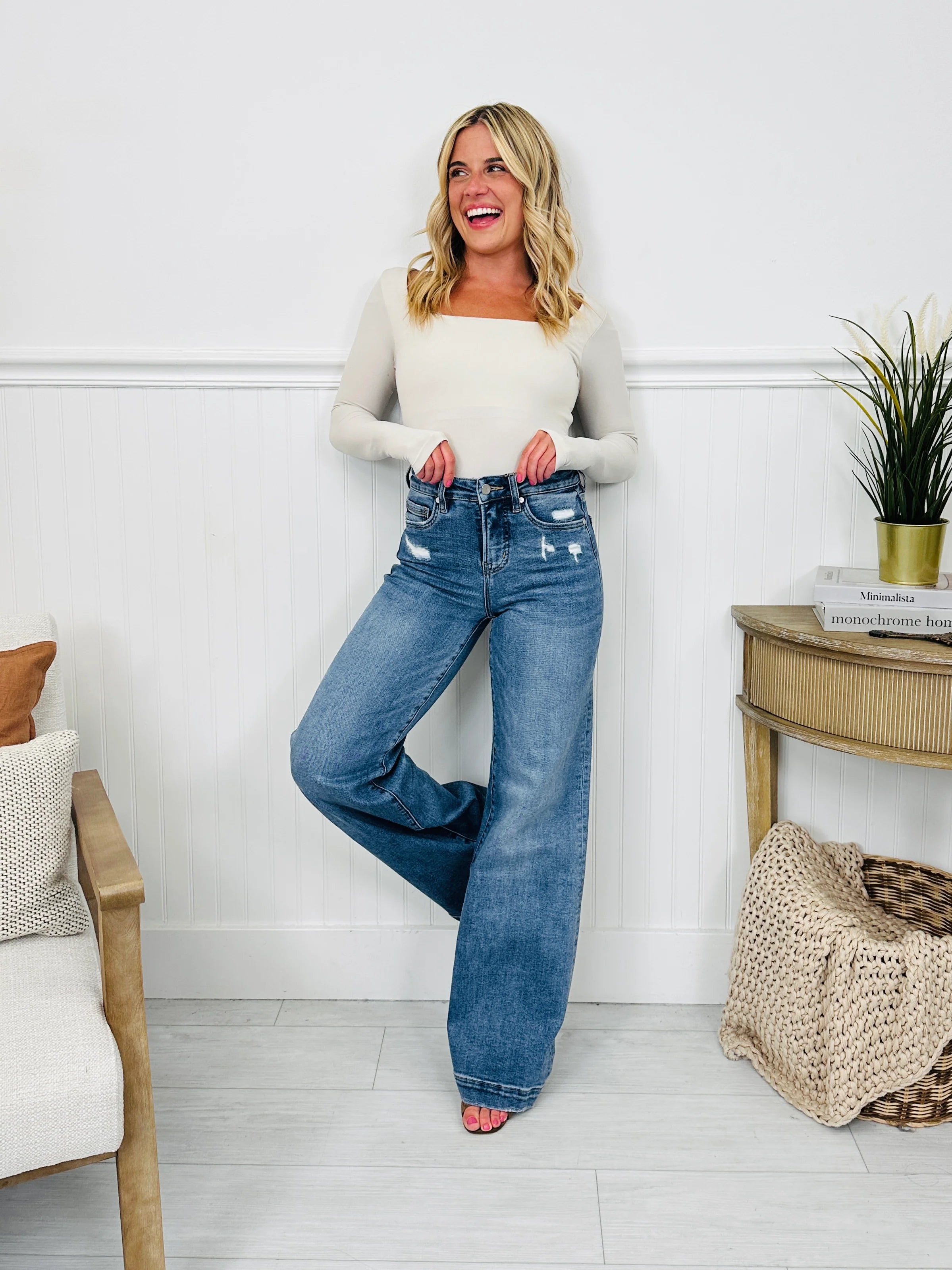 Fall Into Trend Wide Leg Tummy Control Trouser Jeans