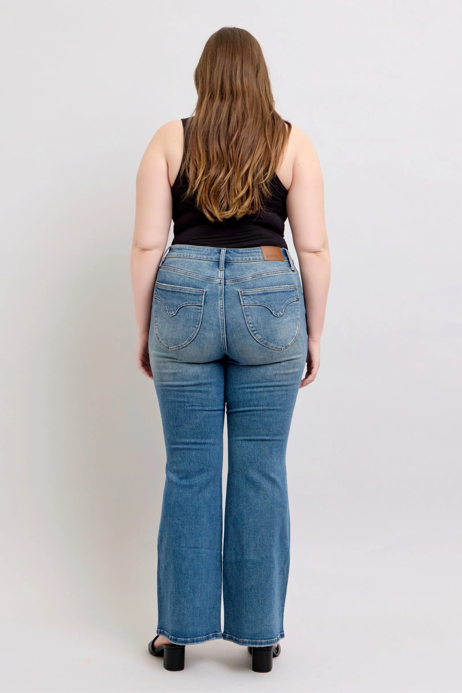 Blue Full Size Tummy Control Vintage Wash Jeans