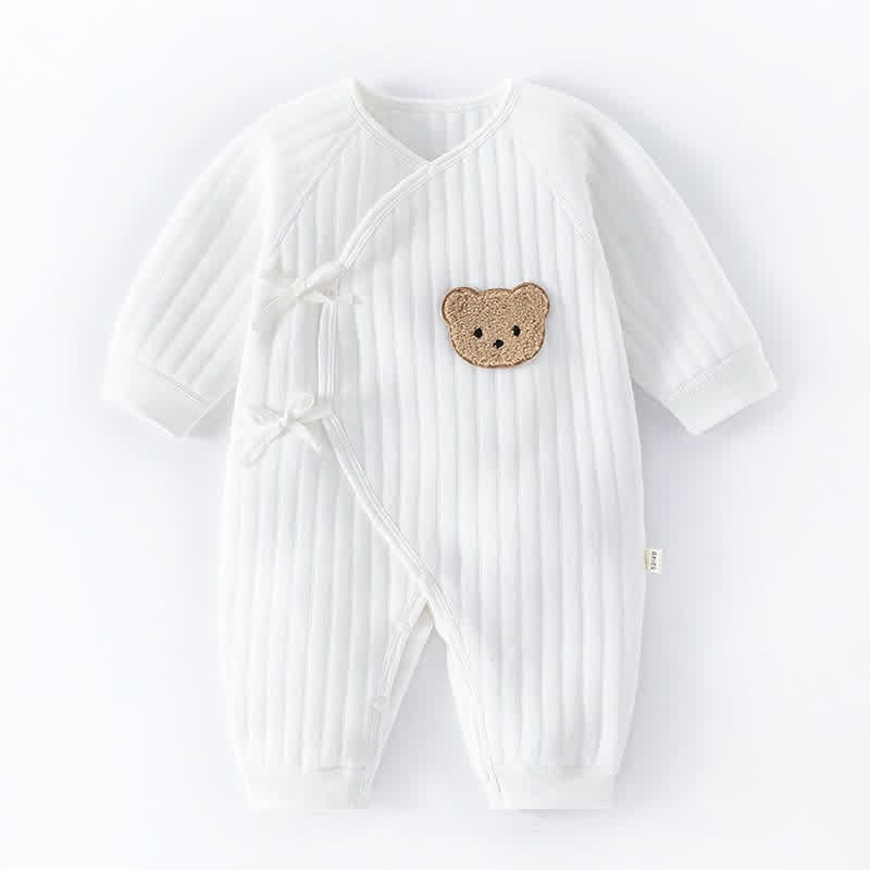 Newborn Bear Print Warm Romper