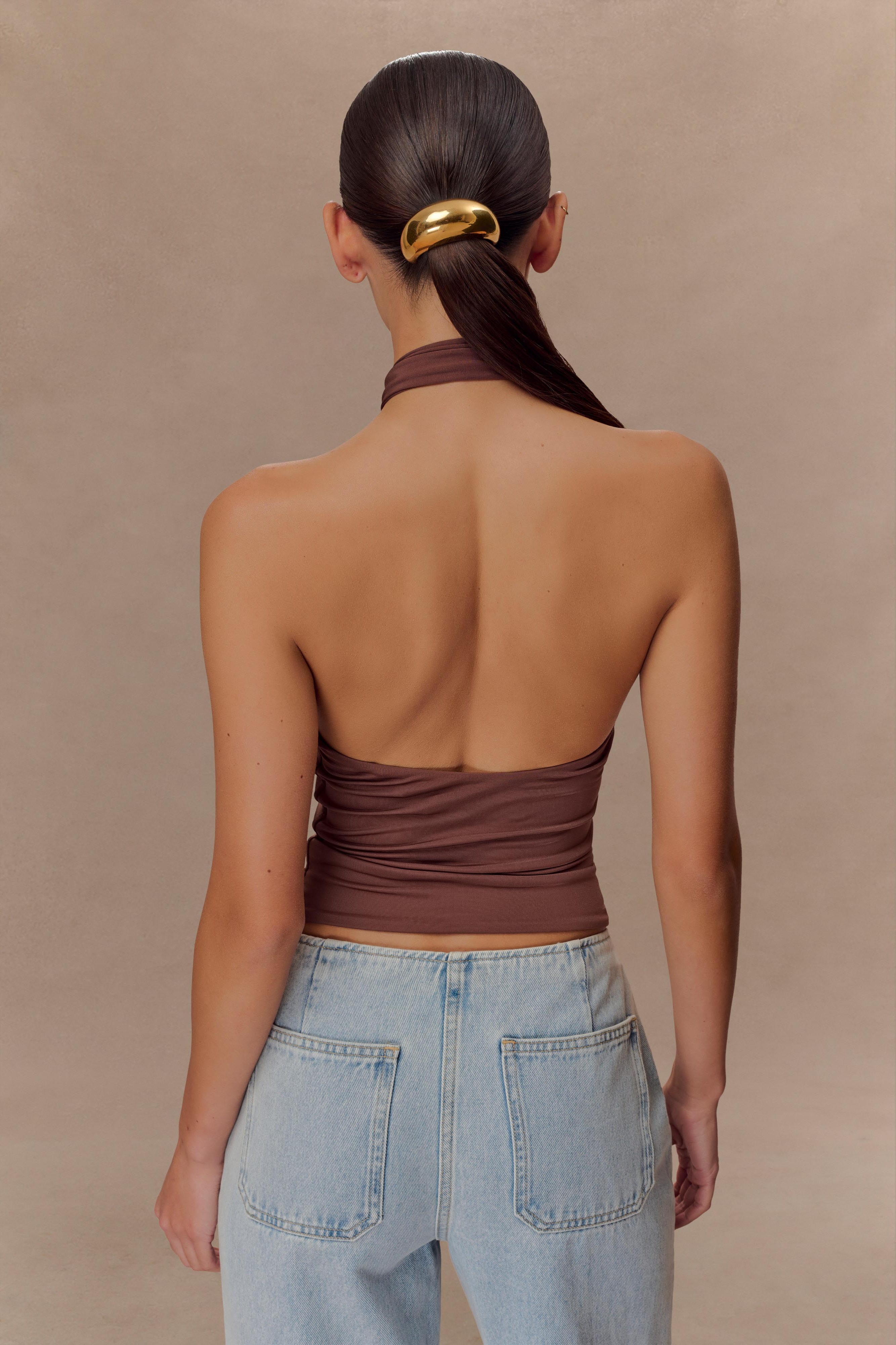 Chocolate Slinky Halter Top