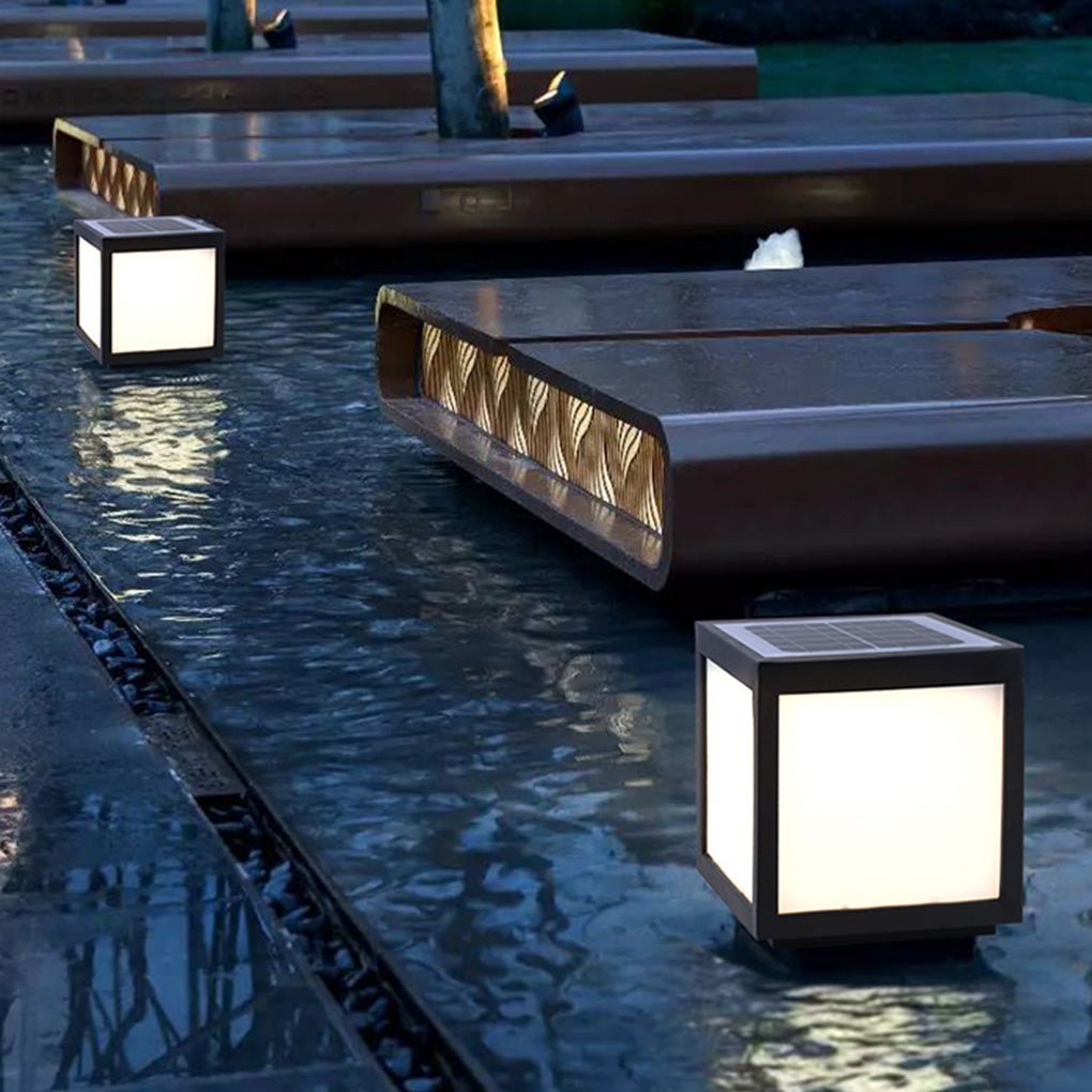 Outdoor Courtyard Waterproof LED Solar Pillar Lights Landscape Lighting
