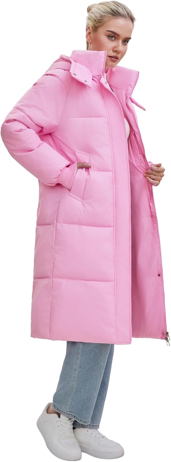 Long Puffer Jacket for Women,2024 Thickened Winter Coat Hooded with Deep Pockets, Ladies Warm Winter Jacket