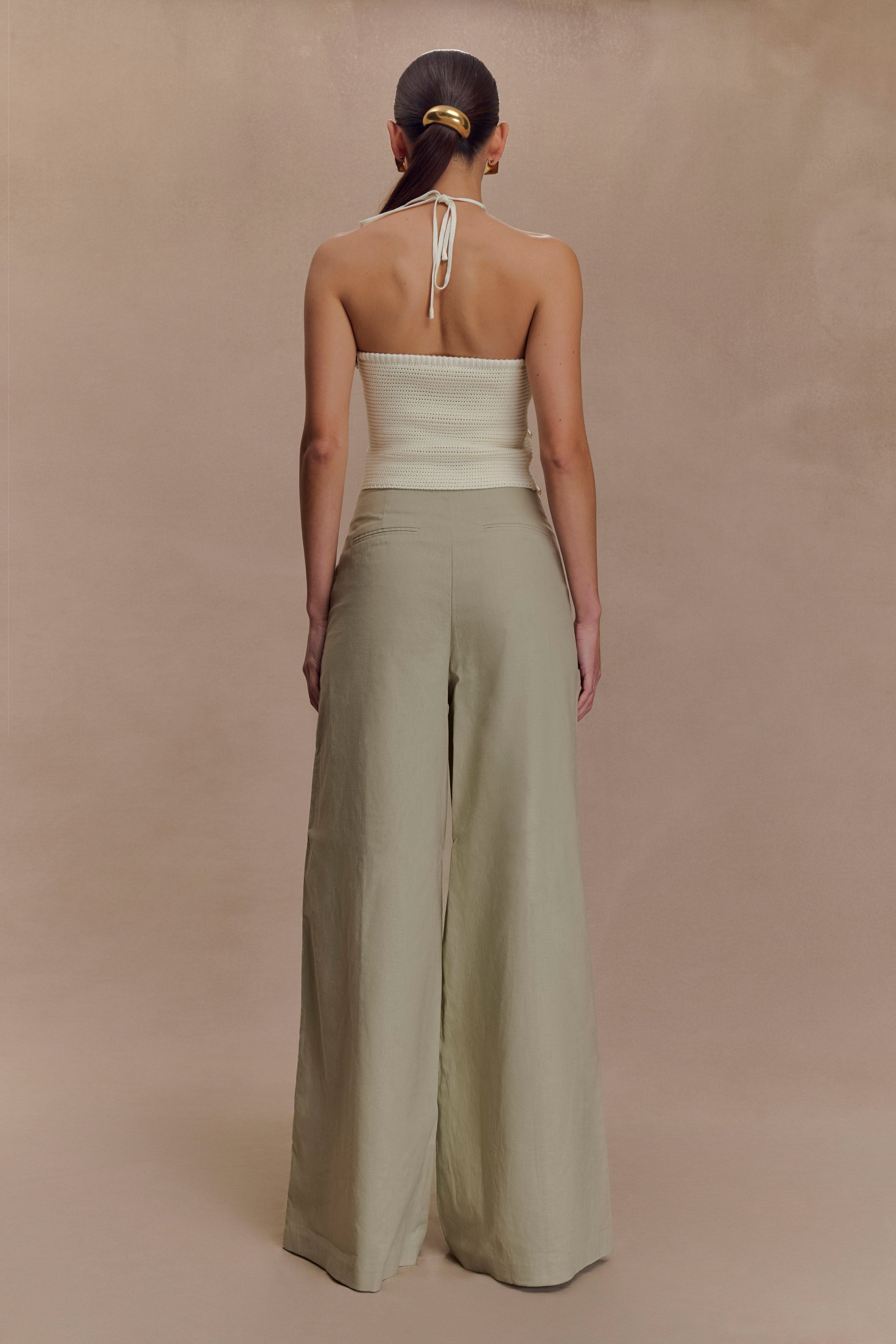 Basil Linen Straight Leg Pant